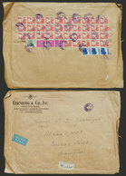 JAPAN: Registered Airmail Cover Sent From Tokyo To Argentina On 11/JUL/1950 With Spectacular Postage On Back Of 3,538Y., - Storia Postale