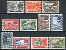 MALAYA: Sc.56/66, 1960 Animals, Ships, Trains, Sports And Other Topics, Complete Set Of 11 Unmounted Values, Excellent Q - Malaya (British Military Administration)