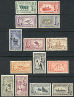 FALKLAND ISLANDS/MALVINAS: Sc.107/120, 1952 Animals, Birds, Ships And Other Topics, Complete Set Of 14 Unused And Lightl - Falklandinseln