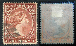 FALKLAND ISLANDS/MALVINAS: "Sc.5, With LETTER "E" WATERMARK, Used, Very Fine!" - Islas Malvinas