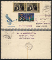 FALKLAND ISLANDS/MALVINAS: "Registered Airmail Cover Sent From Venezuela To Port Stanley, With "Declaración Conjunta" Ma - Falklandeilanden