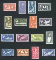 FALKLAND ISLANDS/MALVINAS - SOUTH GEORGIA: Yvert 9/24, 1963/9 Fauna, Complete Set Of 16 Values, Excellent Quality, Yvert - Falklandinseln