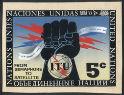 UNITED NATIONS: Sc.141, 1965 5c. Centenary Of ITU, Unadopted ARTIST DESIGN, By Angel Medina M. (of Uruguay), Size 230 X  - Non Classés