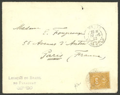 PARAGUAY: 19/SE/1903 Asunción  - Paris, Cover (including The Original Letter) Franked By Sc.43 (coat Of Arms 60c. Orange - Paraguay