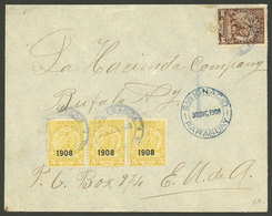 PARAGUAY: 20/DE/1908 SAN IGNACIO - USA, Cover Franked With 75c. (with Asunción Cancels), Excellent Quality, Rare! - Paraguay