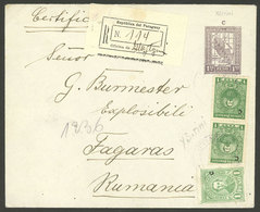PARAGUAY: FE/1928 YBITIMI - Romania, Registered Cover (1.50P. Postal Stationery + Additional Postage For 3P.), With Rare - Paraguay