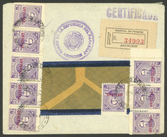 PARAGUAY: Registered Official Cover Sent From Asunción To Switzerland In FE/1938 Franked With $22.50 In Official Stamps, - Paraguay