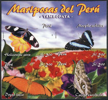PERU: Sc.1501, 2006 Butterflies, IMPERFORATE Set, Excellent Quality, Rare! - Peru