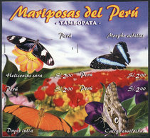 PERU: Sc.1501, 2006 Butterflies, IMPERFORATE Set, Excellent Quality, Rare! - Pérou