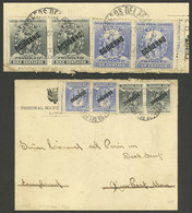 PERU: Official Cover Sent From Lima To England In DE/1904 With Double Franking Of 22c. Paid By Sc.O23 + O25 In Pairs, VF - Pérou