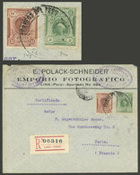 PERU: JUN/1912 Lima - Paris, Registration Cover Franked With 22c., Very Nice! - Perú