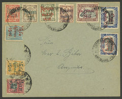 PERU: Cover Used In Arequipa In OC/1917 With Multicolor Postage Of 10 Overprinted Stamps, VF Quality! - Pérou