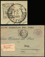 PERU: Large Part Of A Registered Official Cover Sent To Switzerland On 13/JUL/1926 With Official 50c. Postage (Sc.O30),  - Perú