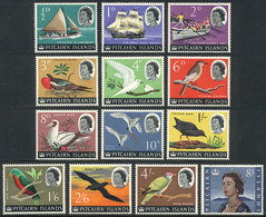 PITCAIRN ISLANDS: Sc.39/51, 1964/5 Ships And Birds, Complete Set Of 13 Unmounted Values, Excellent Quality, Catalog Valu - Autres & Non Classés