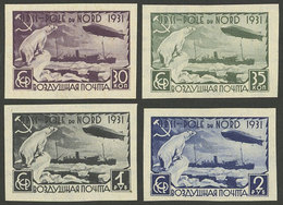 RUSSIA: Sc.C26/C29, 1931 Zeppelin, Icebreaker And Polar Bear, Cmpl. Set Of 4 Imperforate Values, Excellent Quality! - Other & Unclassified