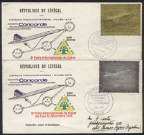 SENEGAL: Sc.C143A/C143B, 1976 Dakar Fair, Concorde Airplane, The Set Of 2 Values Printed In Silver And Gold On FDC Cover - Senegal (1960-...)