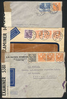 SWEDEN: 3 Airmail Covers Sent To Argentina In 1942/3, All CENSORED, 2 Of Fine Quality And The Rest With Defects, Interes - Brieven En Documenten