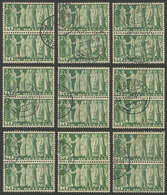 SWITZERLAND: Sc.305, 1945 Pax 10Fr., 18 Used Examples In Pairs, Almost All Of Fine To VF Quality (4 Or 5 Stamps With Min - Andere & Zonder Classificatie