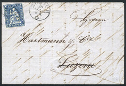 SWITZERLAND: Entire Letter Sent From Zürich To Luzern On 28/AU/1862 Franked With 10r., VF Quality! - ...-1845 Prefilatelia