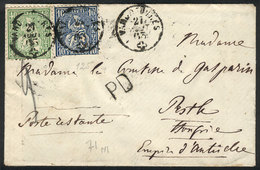 SWITZERLAND: Cover Sent From WANDOUCHRES To Pest (Hungary) On 27/AU/1863 Franked With 50c., VF Quality, Interesting! - ...-1845 Prephilately