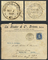 SWITZERLAND: Cover Franked With 25c. And Sent From BRIENZ To Santa Fe (Argentina) On 15/MAR/1901 But With An Erroneous I - ...-1845 Precursores