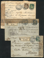 SWITZERLAND: 3 Covers Sent From Lausanne To Posadas (Argentina) In SEP And OC/1915, All With Interesting Swiss Censor La - ...-1845 Préphilatélie