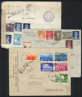 TURKEY: 3 Covers Sent To Argentina (2 Airmail) And Germany Between 1944 And 1950 With Nice Postages, One With Defects, T - Brieven En Documenten