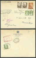 TURKEY: 5/AP/1947 Istanbul - Argentina, Registered Airmail Cover With Handsome Postage On Front And Back And New York Tr - Storia Postale