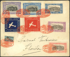 URUGUAY: 25/AU/1925 Montevideo - Florida, First Flight, Beautiful Cover With Spectacular Postage And Excellent Quality! - Uruguay