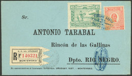 URUGUAY: 23/SE/1925 Montevideo - Rincón, First Flight, Registered Cover Of VF Quality! - Uruguay