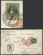 VENEZUELA: Sc.73, 1880 1B. Green, Franking A Registered Cover Sent From PUERTO CABELLO To Berlin On 2/MAR/1935, The Cove - Venezuela