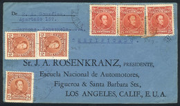 VENEZUELA: AU/1929 Caracas - Los Angeles (USA), Cover Franked With 90c., With Arrival Backstamps, Interesting! - Venezuela