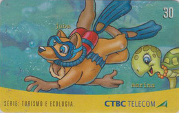 Télécarte Brésil - ANIMAL - TORTUE & RENARD Série Comics - TURTLE Phonecard - SCHILDKRÖTE - * CTBC * - 168 - Schildkröten