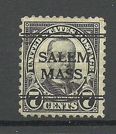 USA SALEM Mass. Pre-cancel - Precancels