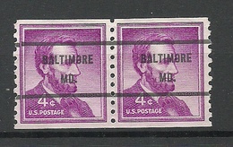 USA 1958 BALTIMORE Mo. Pre-cancel Michel 657 As A Pair - Precancels