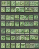 USA Lot PRE-CANCEL Stamps, 56 Exemplares, B. Franklin Different Types & Perforations - Voorafgestempeld