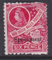 New South Wales 1888 SG 256s P. 11x12 Mint Hinged SPECIMEN - Nuevos