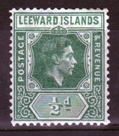 Leeward Islands 1938 George VI ½d Emerald Single Definitive Stamp. - Leeward  Islands