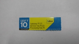 India-idea Full Talking Card-(32f)-(mrp 10)-(831124083093926)-(bangalore)-(9/2015)-card Used+1 Card Prepiad Free - India