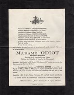 VP13.568 - SAINT ANDRE LEZ LILLE 1955 - Faire - Part De Décès De Mme ODIOT Retraitée De La Manufacture De Tabacs - Décès