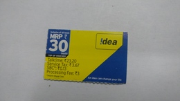 India-idea-talking23.20-card-(32x)-(mrp30)-(146387058831040)-(bangalore)-(11/2015)-card Used+1 Card Prepiad Free - Inde