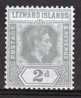 Leeward Islands 1938 George VI 2d Olive Grey Single Definitive Stamp. - Leeward  Islands