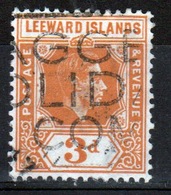 Leeward Islands 1938 George VI 3d Orange Single Definitive Stamp. - Leeward  Islands