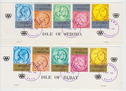 Isle Of Pabay  1968 Mexico Olympics Set Of 10 - Imperf. Used (Bottom Strip) - Emissions Locales