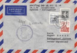 Lupo Erstflug Dresden>Heringsdorf 1962 AKS - Brieven