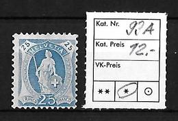 1882-1904 STEHENDE HELVETIA → SBK-93A* - Unused Stamps