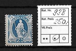 1882-1904 STEHENDE HELVETIA  SBK-93B* - Unused Stamps