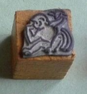 Animal, Singe - Tampon Scolaire, Petit Cube Bois, Coloriage - French Rubber Stamp, School - Monkey - Dessin - Scrapbooking