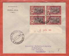 INDE FRANCE LIBRE N°214 AVEC VARIETES" PRANCE ET FRANOE" LETTRE DE 1944 DE PONDICHERY - Lettres & Documents