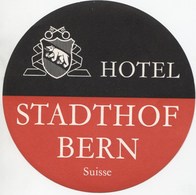HOTEL STADTHOF BERN Ca. 1940 Etiquette De Bagages - Hotel-Etikette - Suisse - Schweiz - Adesivi Di Alberghi